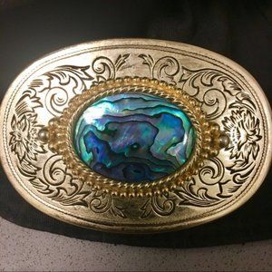 Abalone and Brass Belt Buckle